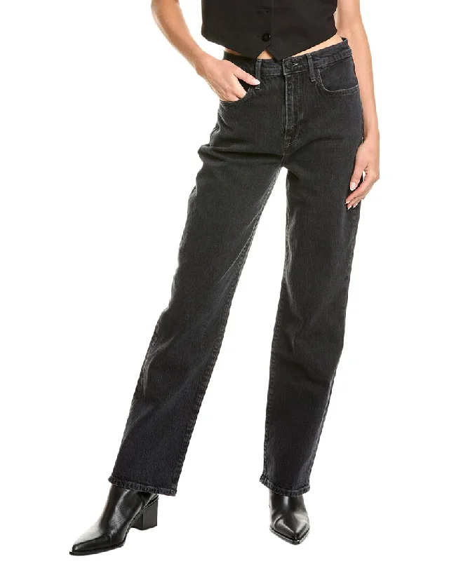 Triarchy V High-Rise Loved Black Straight Leg Jean Trendy Skinny High-Waist Jeans