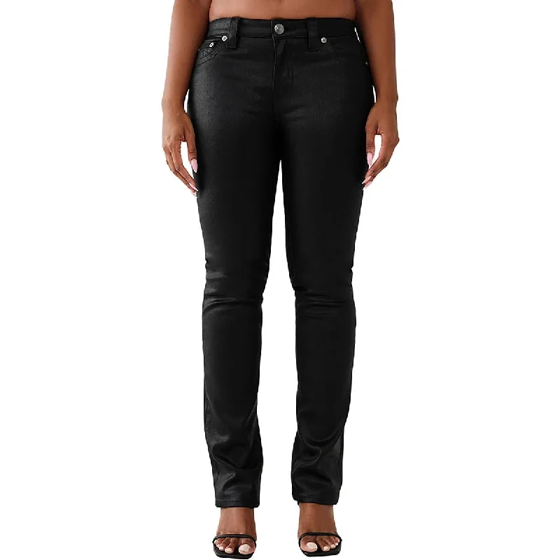 True Religion Womens Billie Mid-Rise Coated Straight Leg Jeans Comfortable Zip-Up Skinny Jeans True Religion Womens Billie Mid-Rise Coated Straight Leg Jeans Comfortable Zip-Up Skinny Jeans