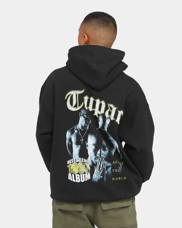 TUPAC 1995 Album Hoodie Black Hoodie with Contrast Stitching Detailed Premium