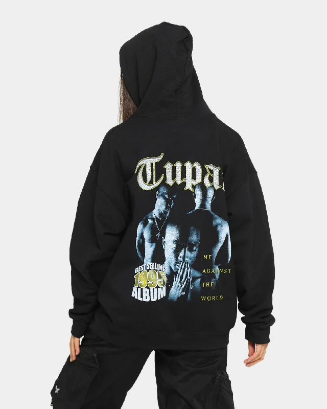 TUPAC 1995 Album Hoodie Black Hoodie with Slim Fit Tailored Modern