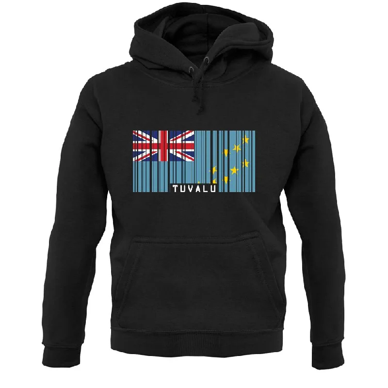 Tuvalu Barcode Style Flag Unisex Hoodie Hoodie with Typography Text Message