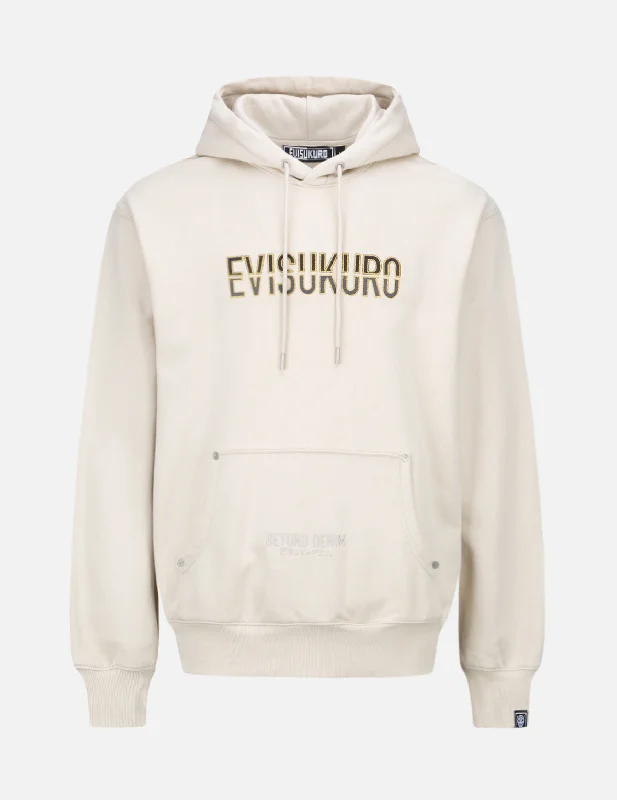 Two-tone Logo Embroidered Hoodie Hoodie with Illustration Artistic Creative