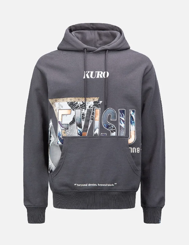 Ukiyo-E Infused Logo Insert Hoodie Hoodie with Hem Drawcord Adjustable Customizable