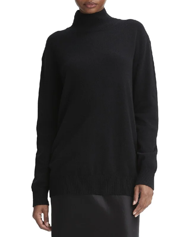 Vince Weekend Turtleneck Cashmere Sweater Mesh Sweater Canvas Denim