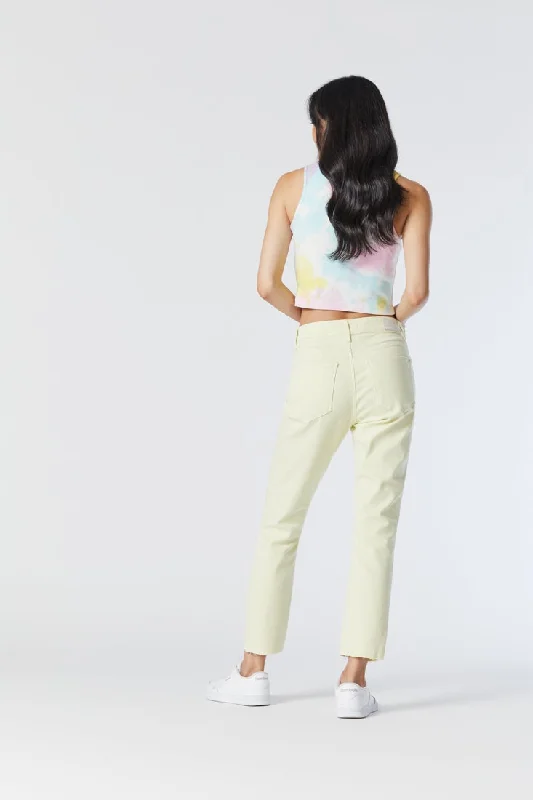 VIOLA STRAIGHT LEG JEANS IN TENDER YELLOW LA VINTAGE Stylish Bootcut Denim Jeans