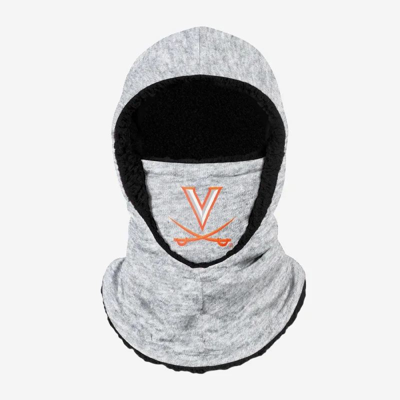 Virginia Cavaliers Heather Grey Big Logo Hooded Gaiter Hoodie with Earth Tones Natural Calm