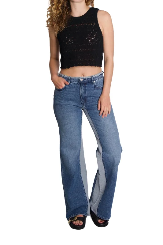 Virgo Wide Leg Jeans In Champlain Elegant High-Waisted Flared Jeans