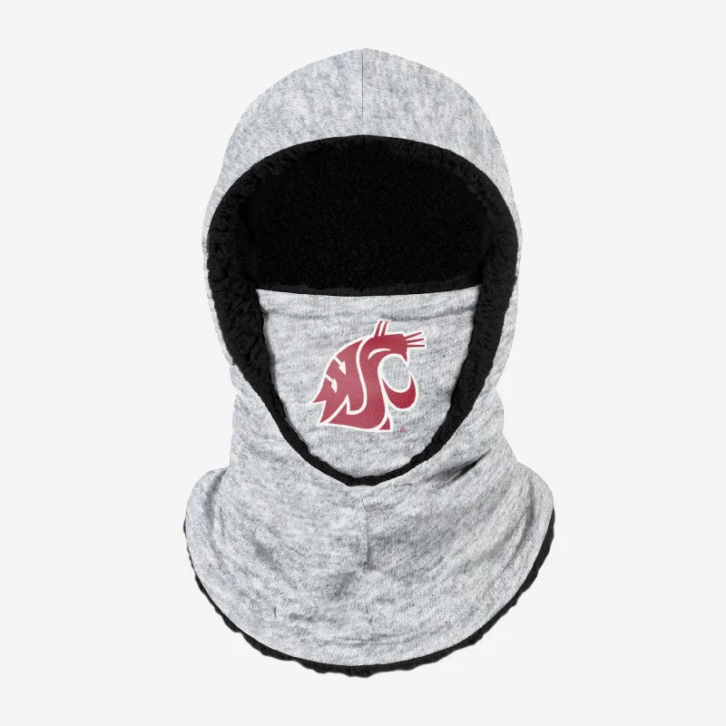 Washington State Cougars Heather Grey Big Logo Hooded Gaiter Hoodie with Gradient Ombre Colorful Washington State Cougars Heather Grey Big Logo Hooded Gaiter Hoodie with Gradient Ombre Colorful