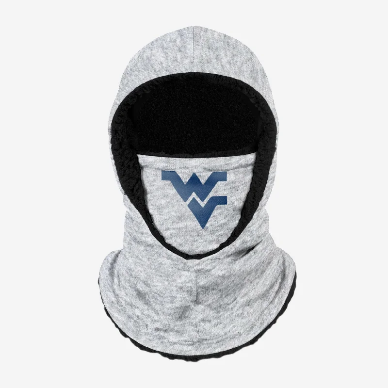 West Virginia Mountaineers Heather Grey Big Logo Hooded Gaiter Hoodie with Ribbed Neckline Snug Warm West Virginia Mountaineers Heather Grey Big Logo Hooded Gaiter Hoodie with Ribbed Neckline Snug Warm