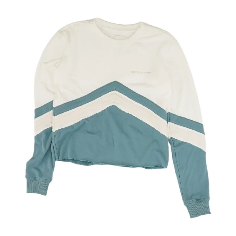 White Color Block Sweatshirt Hoodie Sweatshirt Pullover