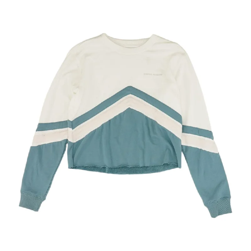 White Color Block Sweatshirt Graphic Hoodie Design Print