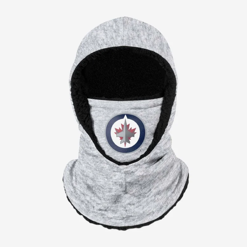 Winnipeg Jets Heather Grey Big Logo Hooded Gaiter Hoodie with Drop Shoulder Relaxed Streetwear Winnipeg Jets Heather Grey Big Logo Hooded Gaiter Hoodie with Drop Shoulder Relaxed Streetwear