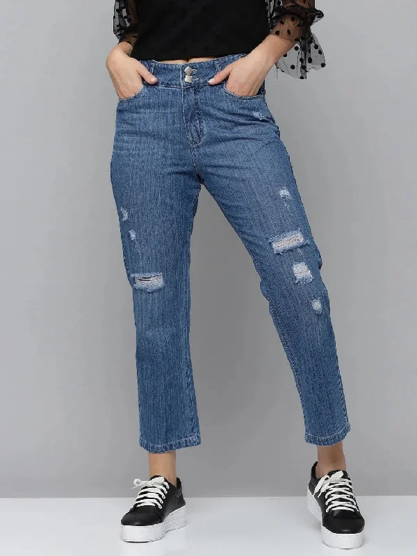 Women's Blue Solid Relaxed Fit Denim Jeans-IM-9930-Blue Casual Wide-Legged Denim Jeans Women's Blue Solid Relaxed Fit Denim Jeans-IM-9930-Blue Casual Wide-Legged Denim Jeans