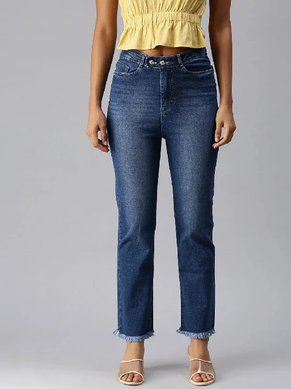 Women's Blue Solid Straight Fit Denim Jeans-IM-9813-Blue Trendy Wide-Leg High-Waist Denim Women's Blue Solid Straight Fit Denim Jeans-IM-9813-Blue Trendy Wide-Leg High-Waist Denim