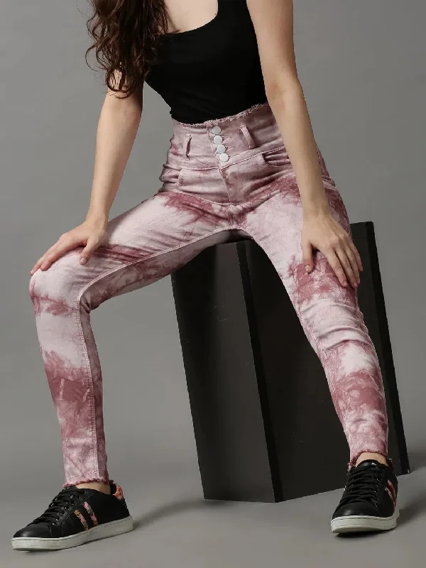 Women's Mauve Solid Skinny Fit Denim Jeans-GZ-5138-Mauve Stylish Tapered Fit Jeans