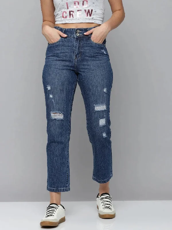Women's Navy Blue Solid Relaxed Fit Denim Jeans-IM-9930-Navyblue Stylish Plus Size Denim Jeans Women's Navy Blue Solid Relaxed Fit Denim Jeans-IM-9930-Navyblue Stylish Plus Size Denim Jeans