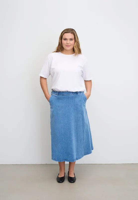 Asta Skirt - 80 cm - Washed Blue Denim corduroy skirt cozy