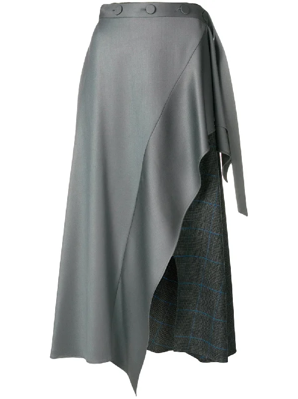 panelled asymmetric skirt velvet skirt rich