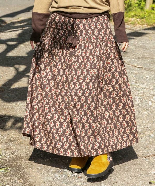 Block Print Style Skirt leather skirt sleek