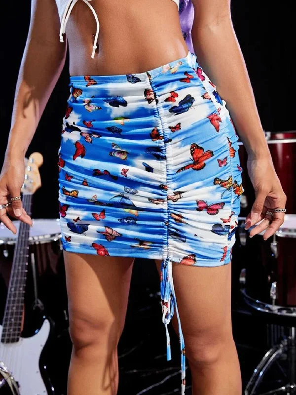 Women Printed Regular Multicolor Skirt high waist skirt