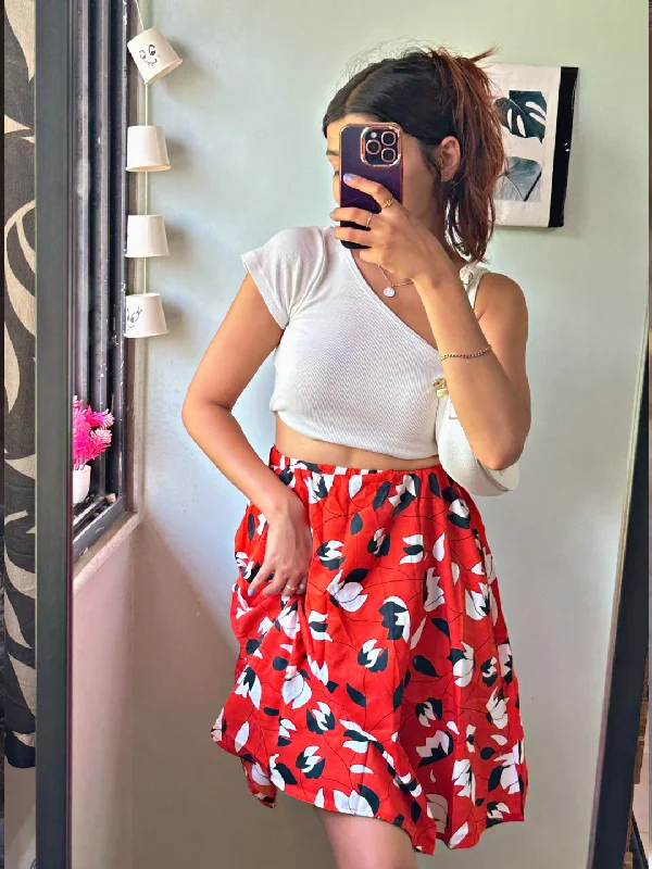 Women Printed Regular Multicolor Skirt lace skirt delicate
