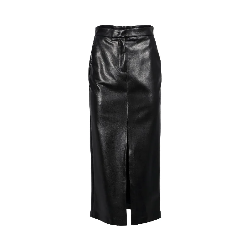 Simona Corsellini Women's Black Long Skirt velvet skirt glossy