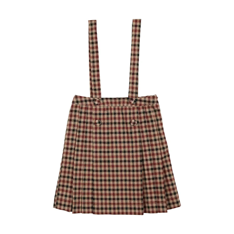 Analogie Tan Plaid Kilt Skirt high waist skirt