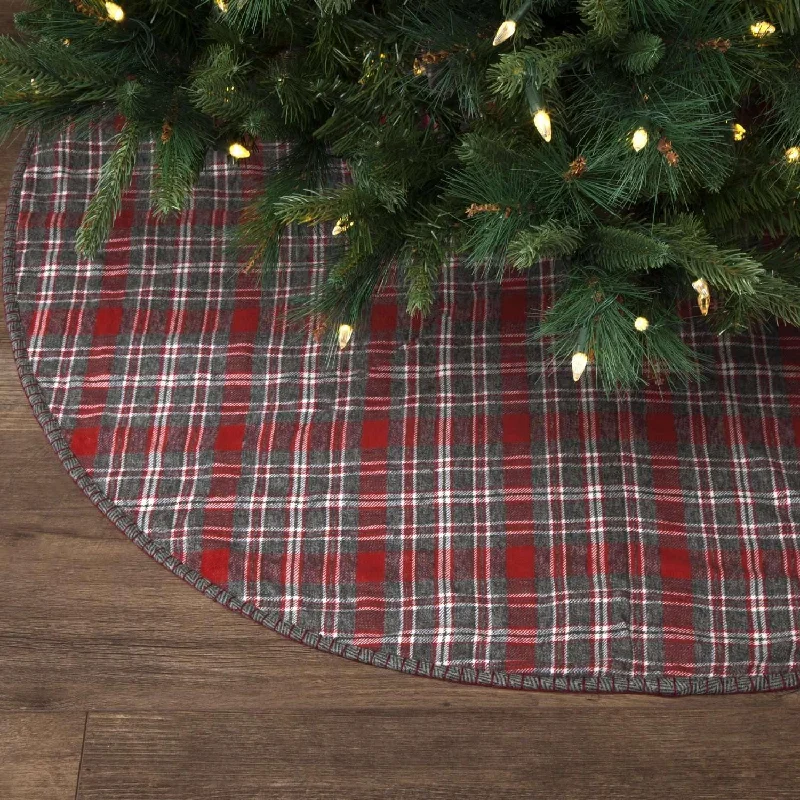 Anderson Plaid Christmas Tree Skirt 48 VHC Brands velvet skirt rich