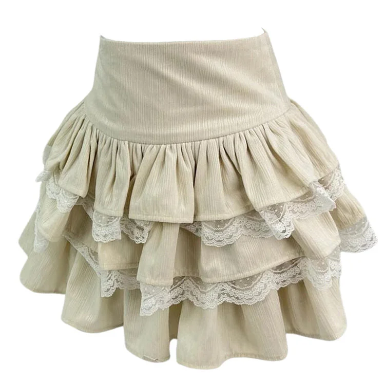 Ballerina Core Ruffled Lace Skirt cashmere skirt soft