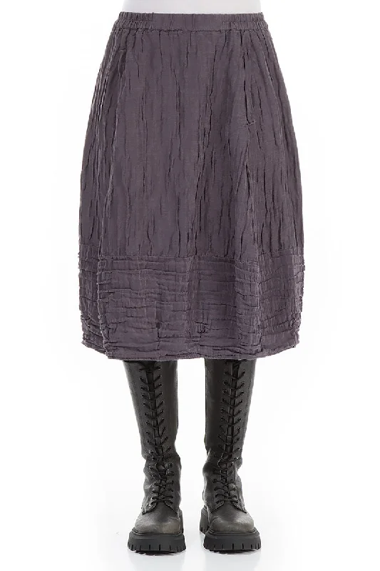 Balloon Vintage Violet Crinkled Silk Linen Skirt pleated skirt texture