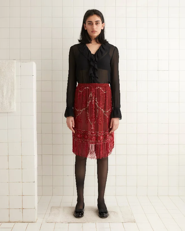 Beaded Ilex Skirt corduroy skirt comfortable