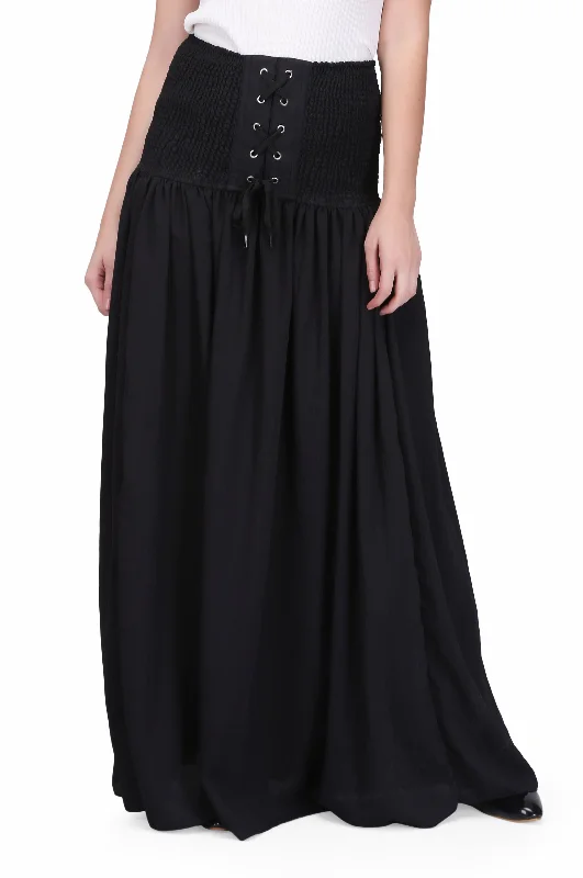 black chiffon long skirt lace skirt romantic