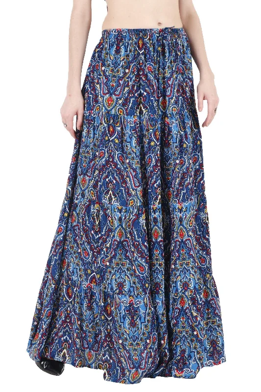 Blue Rangoli Printed Skirt casual skirt length