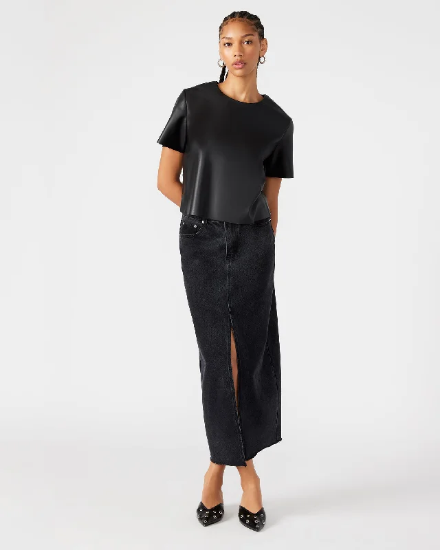 AVANI DENIM SKIRT BLACK wool skirt warm