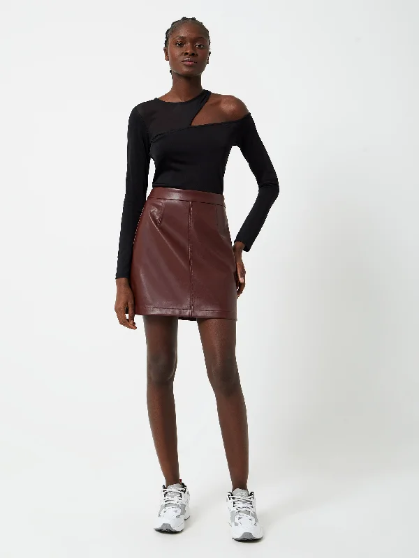 Crolenda PU Mini Skirt velvet skirt luxury