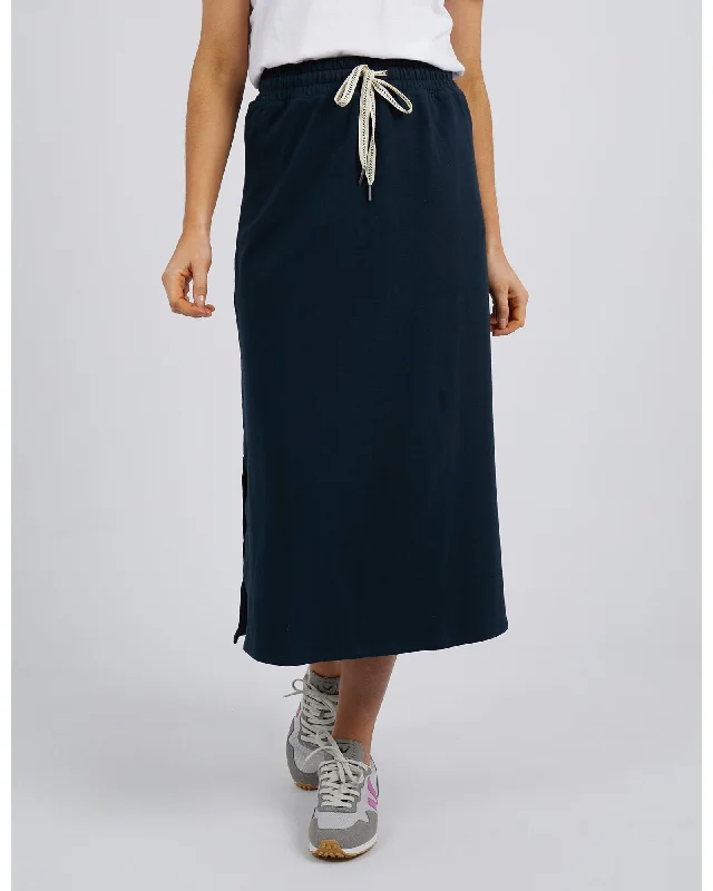 Elm - Travel Skirt - Navy satin skirt smooth