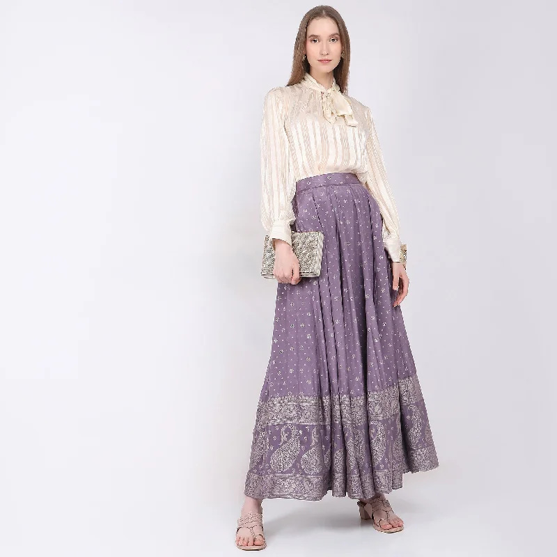 Flare Fit Full Length Skirt low waist skirt