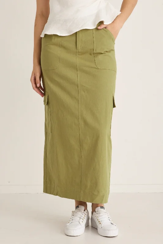 Frank Moss Cotton Utility Midi Skirt summer skirt style