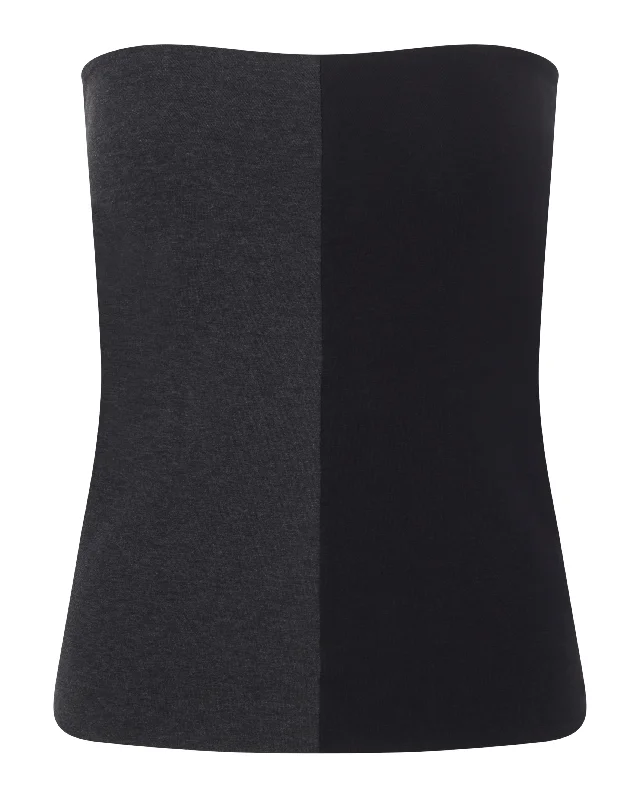Convertible Skirt Top | Grey Melange / Black wool skirt warm