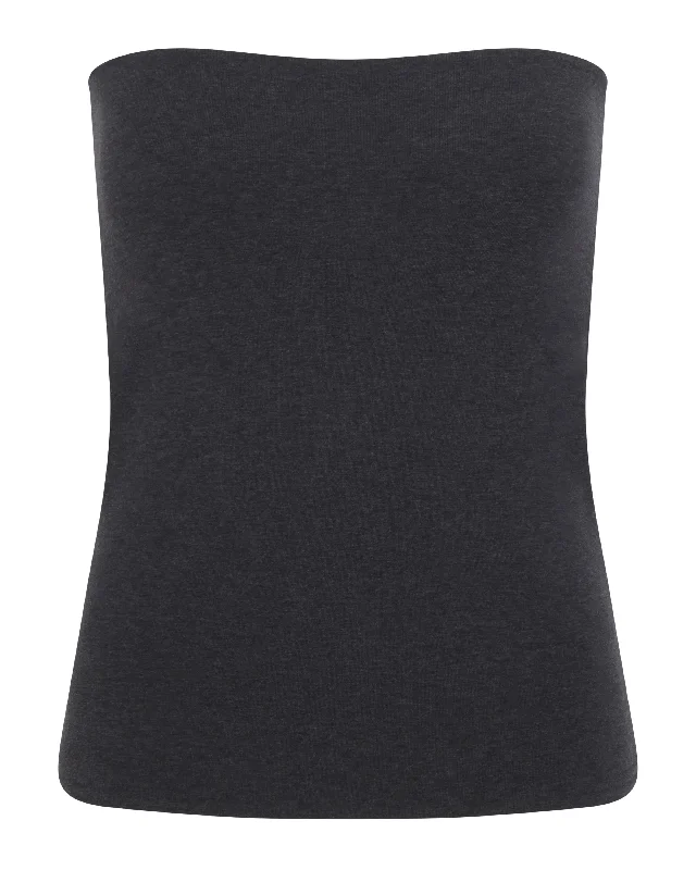 Convertible Skirt Top | Grey Melange leather skirt sleek