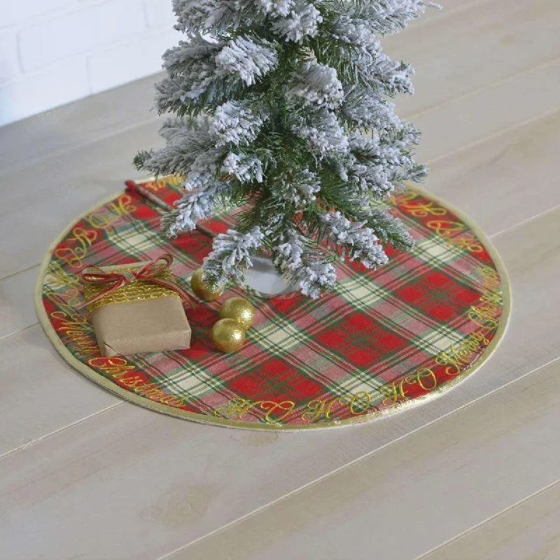HO HO Holiday Mini Christmas Tree Skirt 21 VHC Brands silk skirt elegant