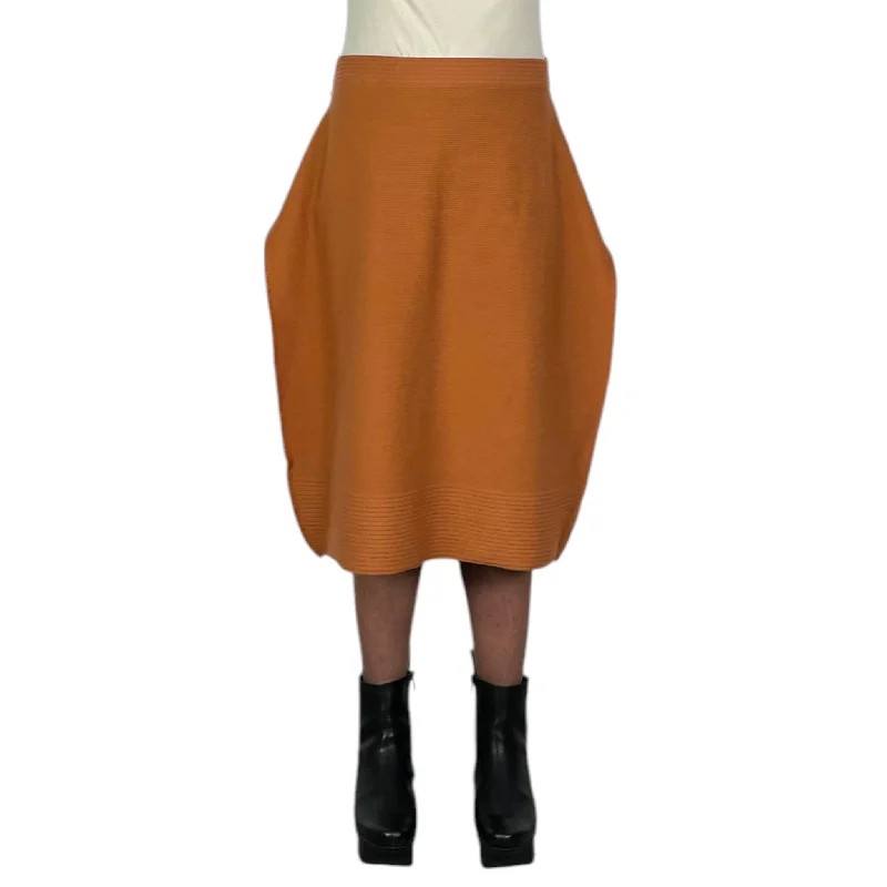 SQUARE RIB AP SKIRT silk skirt sleek