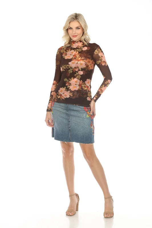 Johnny Was JWLA Indigo Embroidered Denim Jean Skirt Boho Chic JWD1009 leather skirt refined