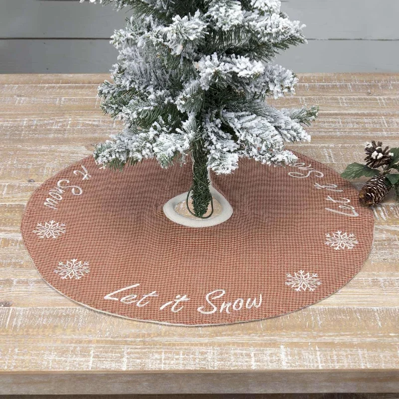 Let It Snow Mini Christmas Tree Skirt 21 VHC Brands leather skirt sleek