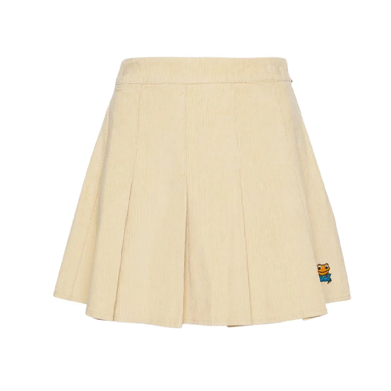 Liane Pleated Skirt - Irish Cream linen skirt relaxed