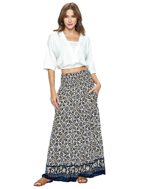 Long Skirt Boho Floral Pattern lightweight skirt design