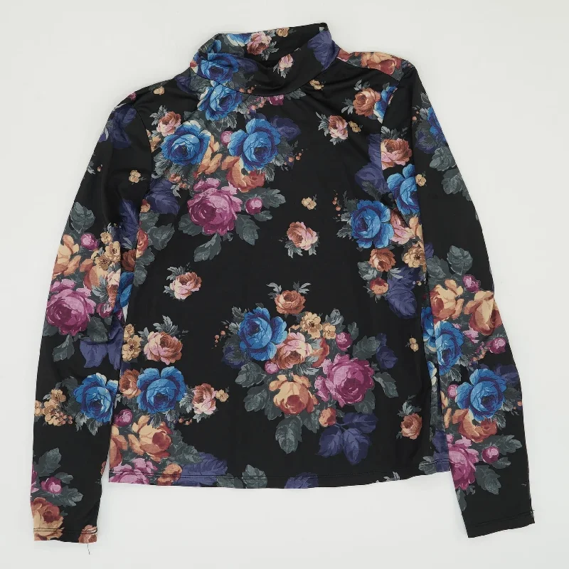 Multi Floral Long Sleeve Blouse Gathered Detail Blouse