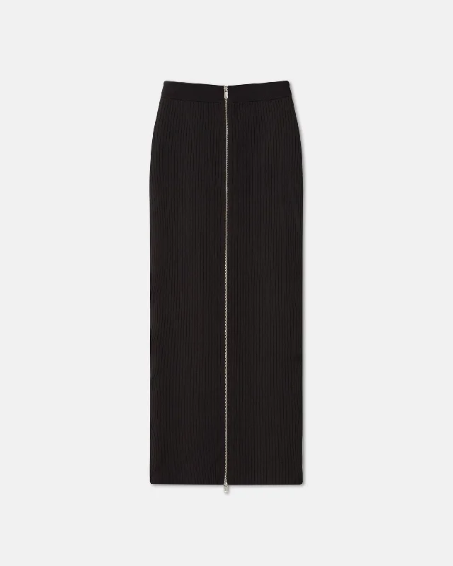 Meika - Ribbed-Knit Maxi Skirt - Dark Brown athletic skirt fit