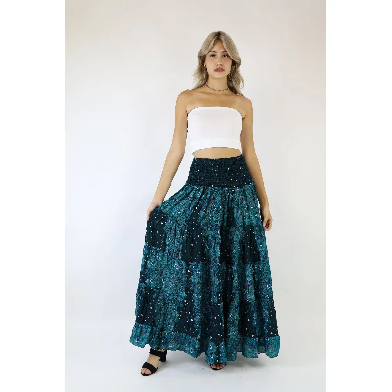 Peacock Heaven Women's Skirt in Green SK0092 020058 05 lace skirt intricate