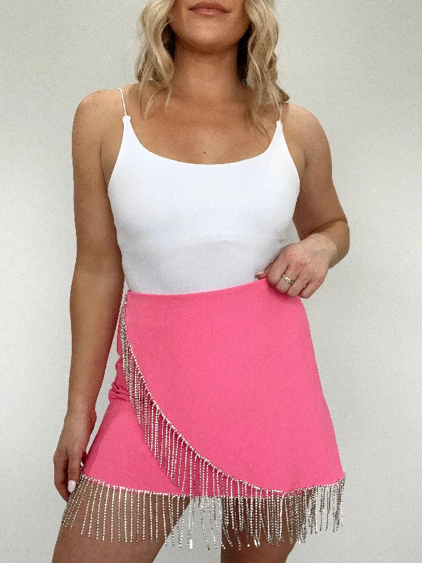 Pink Party All Night Skirt wool skirt thick